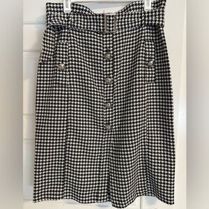 River Island Black and White Houndstooth Pencil Skirt